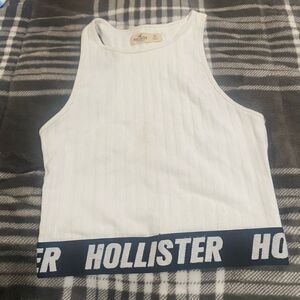 HOLLISTER BLACK HALTER CROPPED TANK TOP SIZE XXS